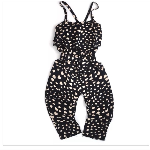 NWT Black 2PC Sweetheart Polka Dot Jumpsuit Set - Picture 3 of 14